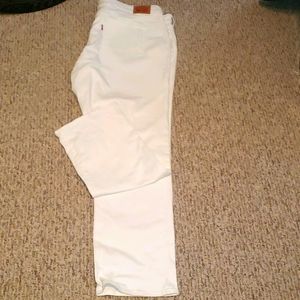 White Levi 414 Classic Straight Leg Jeans